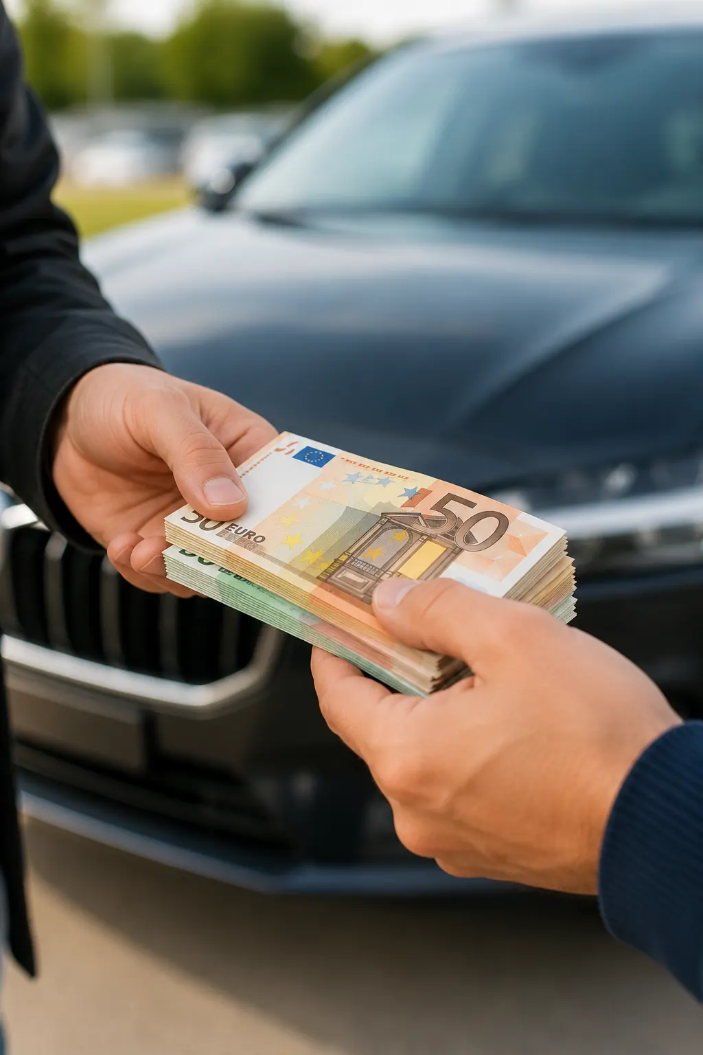 Auszahlung beim Ankauf eines Unfallwagens Barauszahlung für ein Unfallauto direkt bei der Fahrzeugübergabe