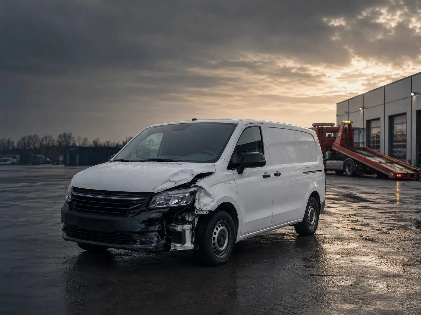 Transporter mit Unfallschaden – Ankauf in Bayern Transporter mit Frontschaden nach einem Verkehrsunfall – Nutzfahrzeug Ankauf in Bayern
